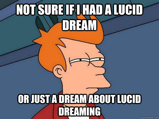 Not sure if I had a lucid dream Or just a dream about lucid dreaming  Futurama Fry