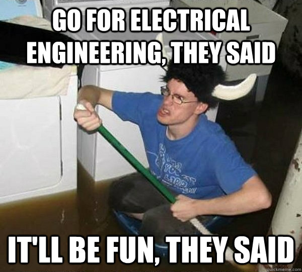 Go for Electrical Engineering, they said It'll be fun, they said - Go for Electrical Engineering, they said It'll be fun, they said  They said