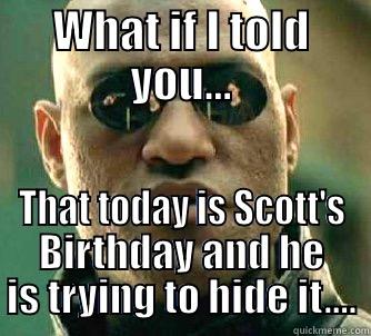 Undercover Birthday Fail - WHAT IF I TOLD YOU... THAT TODAY IS SCOTT'S BIRTHDAY AND HE IS TRYING TO HIDE IT.... Matrix Morpheus