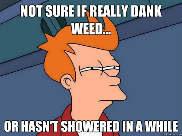 not sure if really dank weed... or hasn't showered in a while  Futurama Fry