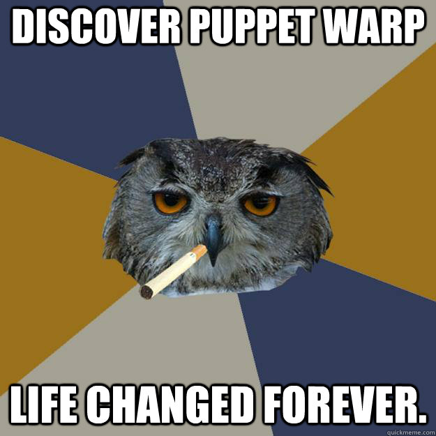 Discover Puppet Warp Life changed forever.  Art Student Owl