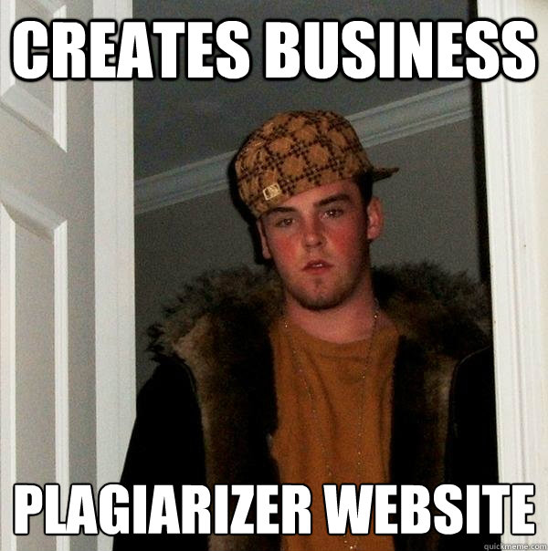 Creates business  Plagiarizer website  Scumbag Steve