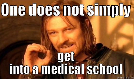 ONE DOES NOT SIMPLY  GET INTO A MEDICAL SCHOOL Boromir