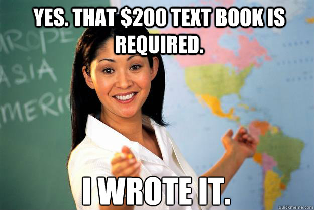 Yes. That $200 text book is required. I wrote it.   Unhelpful High School Teacher