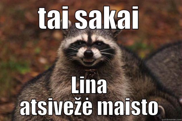 kas paminėjo maistą - TAI SAKAI LINA ATSIVEŽĖ MAISTO Evil Plotting Raccoon