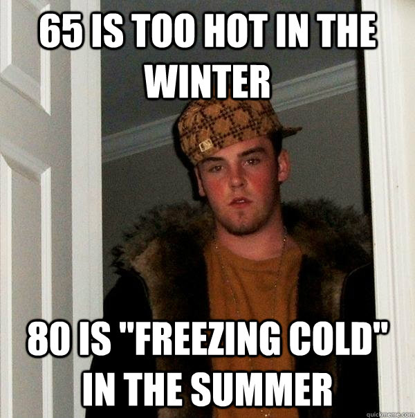 65 is too hot in the winter 80 is 