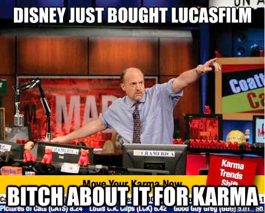 DISNEY JUST BOUGHT LUCASfilm bitch about it for karma  Mad Karma with Jim Cramer