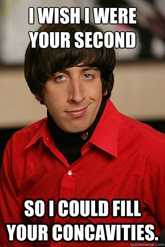 I wish I were your second derivative so I could fill your concavities.  Howard Wolowitz