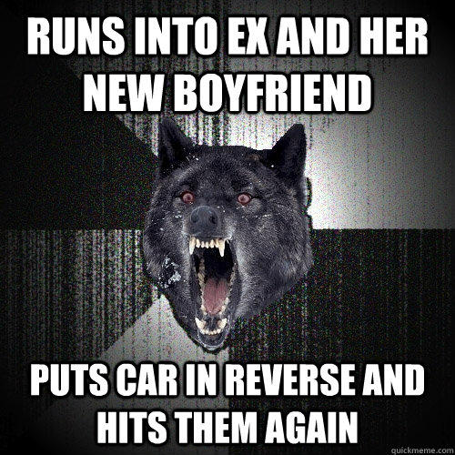 runs into ex and her new boyfriend puts car in reverse and hits them again - runs into ex and her new boyfriend puts car in reverse and hits them again  Insanity Wolf