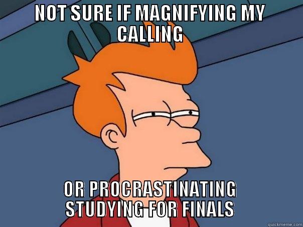 NOT SURE IF MAGNIFYING MY CALLING OR PROCRASTINATING STUDYING FOR FINALS Futurama Fry