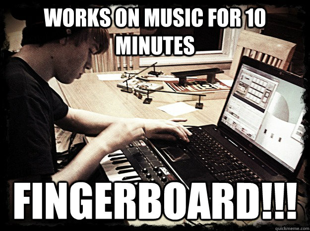 works on music for 10 minutes fingerboard!!! - works on music for 10 minutes fingerboard!!!  Dubstep Danny