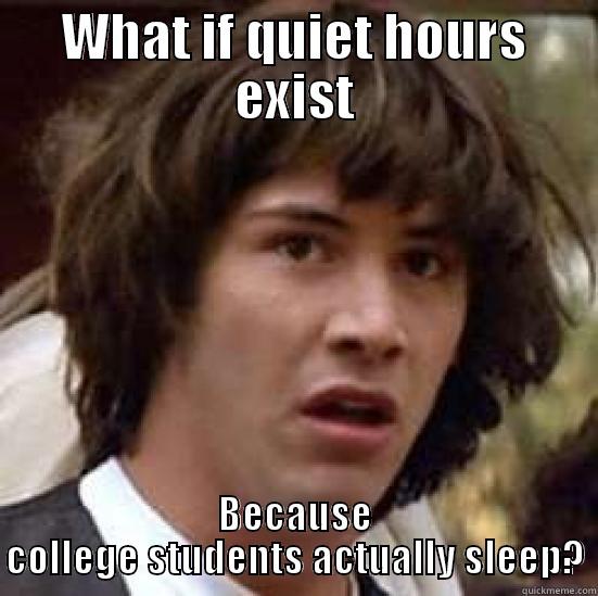 WHAT IF QUIET HOURS EXIST BECAUSE COLLEGE STUDENTS ACTUALLY SLEEP? conspiracy keanu