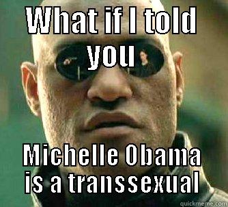 True story - WHAT IF I TOLD YOU MICHELLE OBAMA IS A TRANSSEXUAL Matrix Morpheus