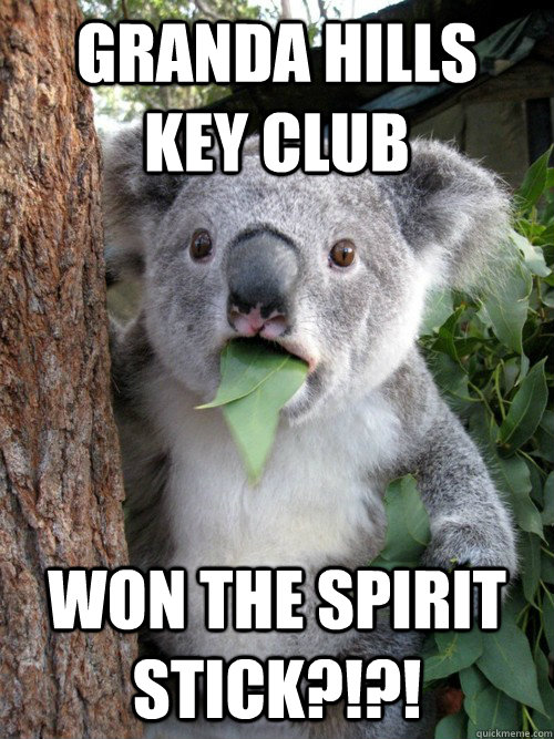 Granda hills  key Club won the spirit stick?!?!  Surprised Koala