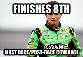 Finishes 8th Most race/post-race coverage - Finishes 8th Most race/post-race coverage  Misc