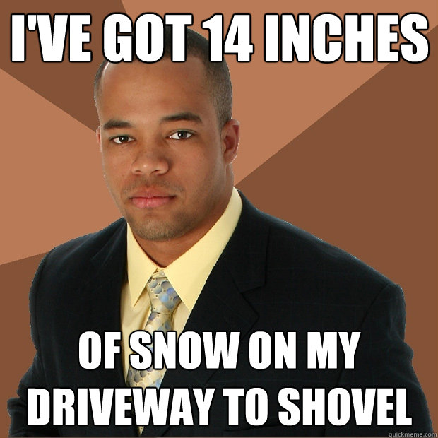 I've got 14 inches of snow on my driveway to shovel - I've got 14 inches of snow on my driveway to shovel  Successful Black Man