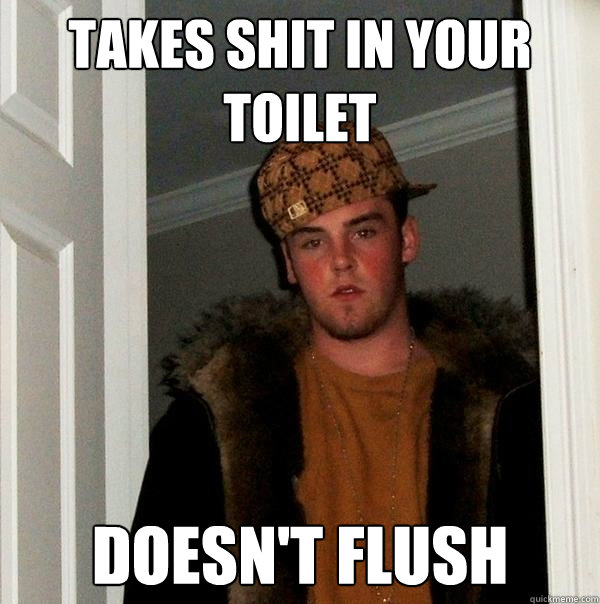 Takes shit in your toilet doesn't flush - Takes shit in your toilet doesn't flush  Scumbag Steve