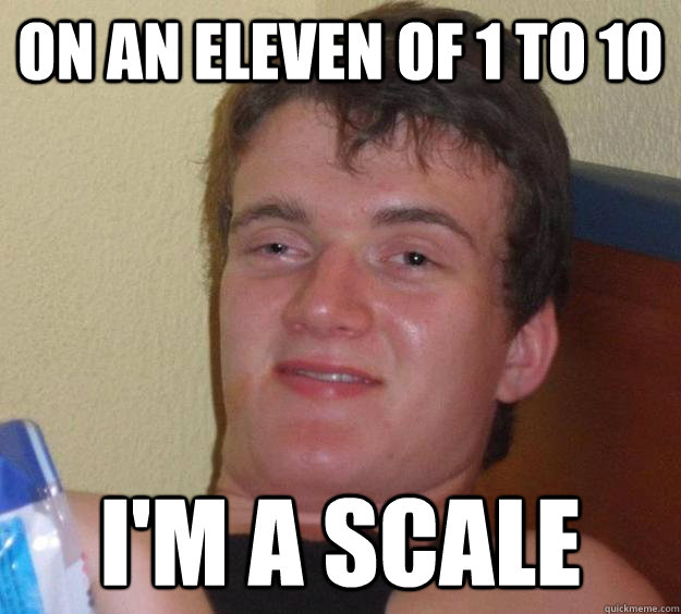 On an Eleven of 1 to 10 I'm a Scale  10 Guy