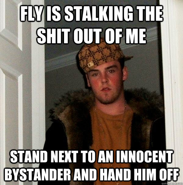 fly is stalking the shit out of me stand next to an innocent bystander and hand him off - fly is stalking the shit out of me stand next to an innocent bystander and hand him off  Scumbag Steve