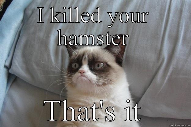 I KILLED YOUR HAMSTER THAT'S IT Grumpy Cat