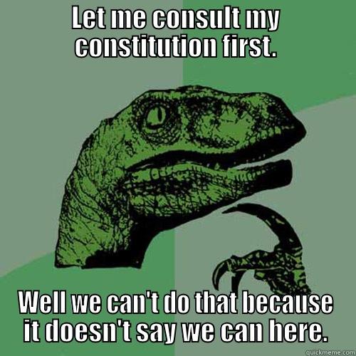 LET ME CONSULT MY CONSTITUTION FIRST. WELL WE CAN'T DO THAT BECAUSE IT DOESN'T SAY WE CAN HERE. Philosoraptor