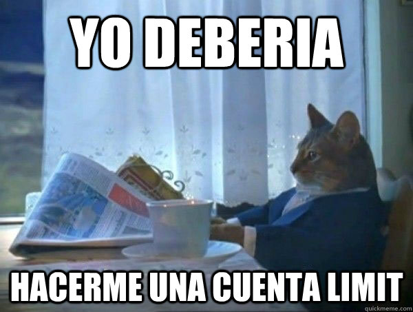 Yo deberia hacerme una cuenta limit  morning realization newspaper cat meme