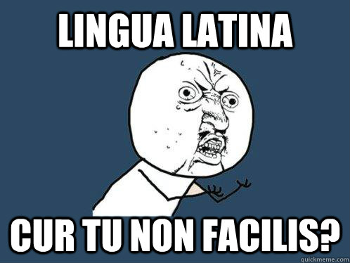 Lingua latina cur tu non facilis?  Y U No