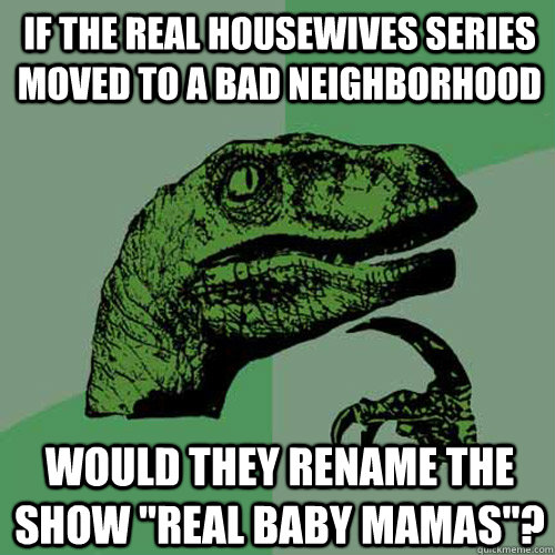 If the real housewives series moved to a bad neighborhood would they rename the show 