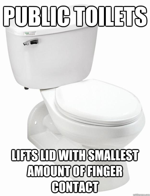 Public Toilets Lifts lid with smallest amount of finger contact - Public Toilets Lifts lid with smallest amount of finger contact  Misc