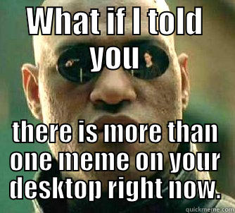 WHAT IF I TOLD YOU THERE IS MORE THAN ONE MEME ON YOUR DESKTOP RIGHT NOW. Matrix Morpheus