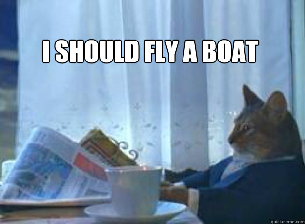 I should fly a boat  - I should fly a boat   I should buy a boat cat
