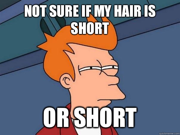 Not sure if my hair is short Or short  Futurama Fry