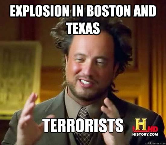 Explosion in Boston and texas terrorists  Ancient Aliens