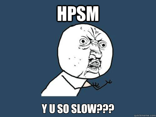 HPSM  y u so slow???  Y U No