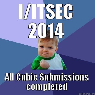 I/ITSEC 2014 ALL CUBIC SUBMISSIONS COMPLETED Success Kid