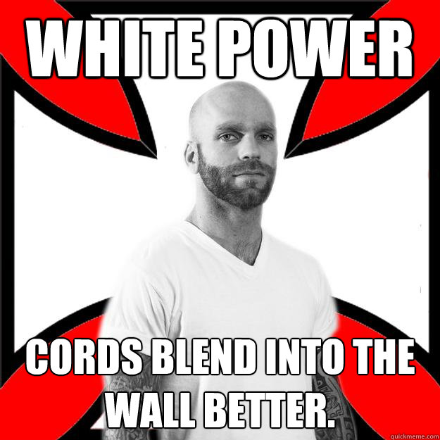 White power cords blend into the wall better.  
