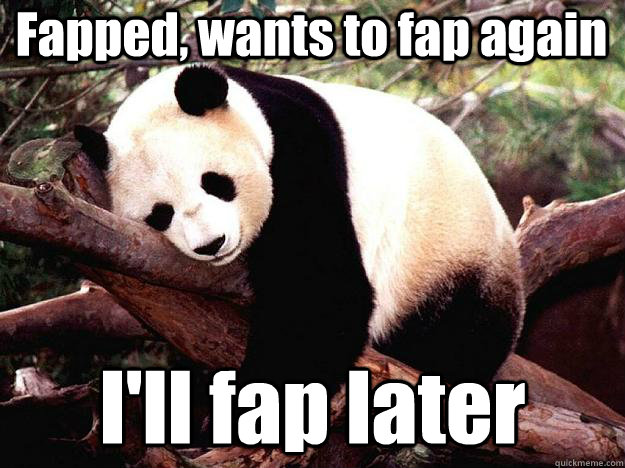 Fapped, wants to fap again I'll fap later  Procrastination Panda