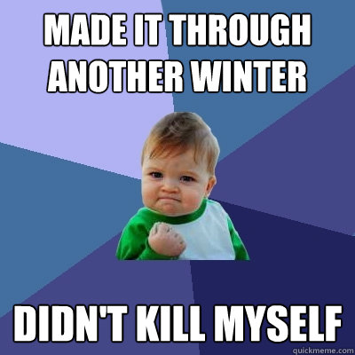 MAde it through another winter didn't kill myself  Success Kid