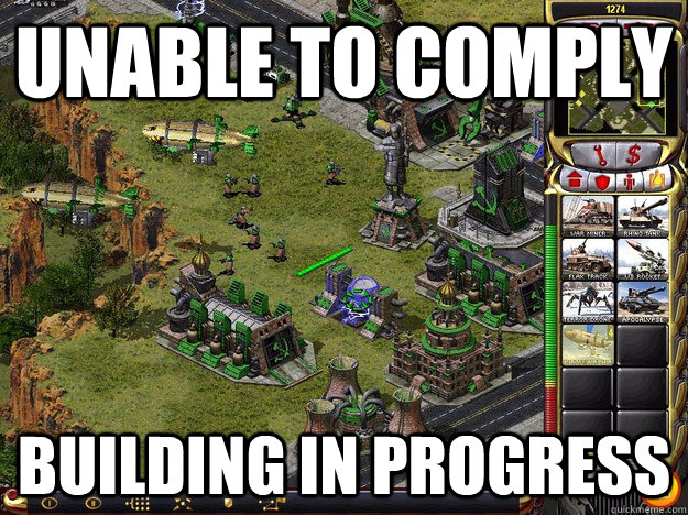 Unable to comply building in progress - Unable to comply building in progress  RED ALERT