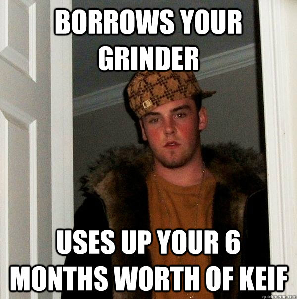 Borrows your grinder Uses up your 6 months worth of Keif - Borrows your grinder Uses up your 6 months worth of Keif  Scumbag Steve