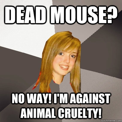 Dead Mouse? No way! I'm against animal cruelty!  Musically Oblivious 8th Grader