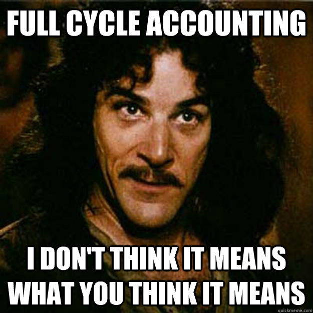 Full Cycle Accounting I don't think it means what you think it means  Inigo Montoya