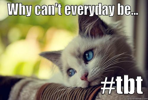 WHY CAN'T EVERYDAY BE...                          #TBT First World Problems Cat