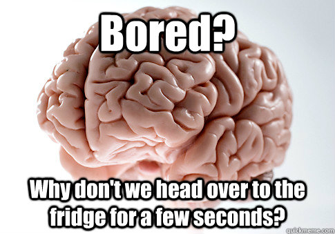 Bored? Why don't we head over to the fridge for a few seconds?   Scumbag Brain