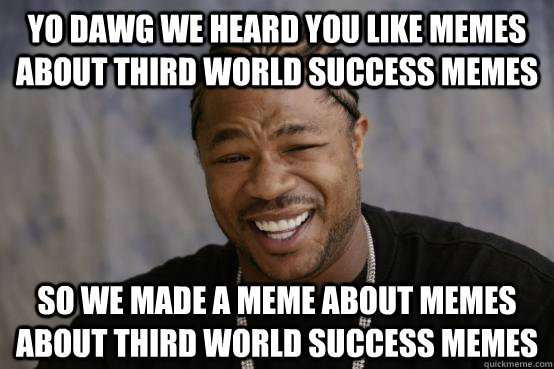 YO DAWG We heard you like memes about third world success memes SO WE Made a meme about memes about third world success memes  YO DAWG