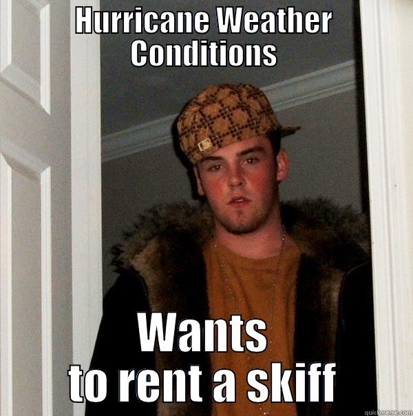 HURRICANE WEATHER CONDITIONS WANTS TO RENT A SKIFF Scumbag Steve