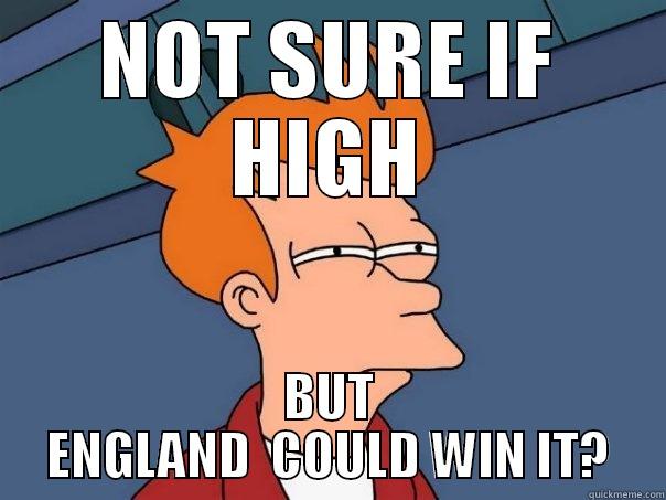 NOT SURE IF HIGH BUT ENGLAND  COULD WIN IT? Futurama Fry