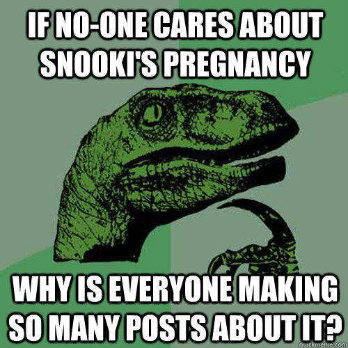 If no-one cares about Snooki's Pregnancy Why is everyone making so many posts about it?  