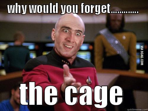 annoyed picard - WHY WOULD YOU FORGET............. THE CAGE Misc