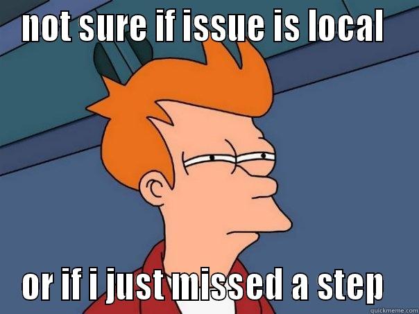 NOT SURE IF ISSUE IS LOCAL  OR IF I JUST MISSED A STEP  Futurama Fry